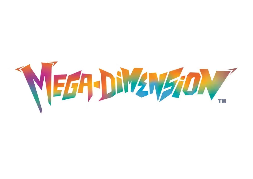 Mega-Dimension Logo in bunten Regenbogenfarben mit geometrischem, kantigem SchriftzugBild 2 (Mega-Dimension Main Visual): Pokémon-Legenden Z-A Mega-Dimension Artwork mit Mega-Raichu X, Mega-Raichu Y und Hoopa vor energiegeladenem Hintergrund