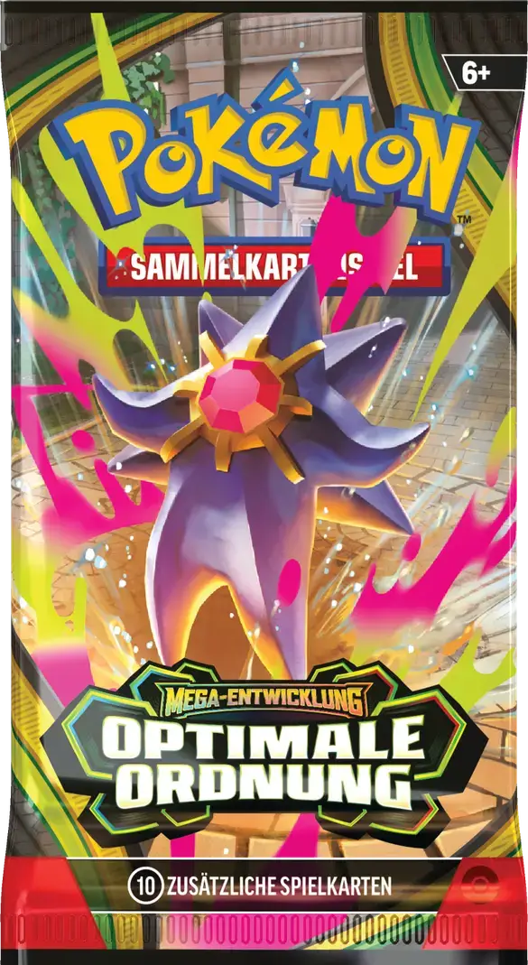 Pokémon TCG Boosterpack Mega-Entwicklung Optimale Ordnung mit Mega-Starmie vor Illumina City