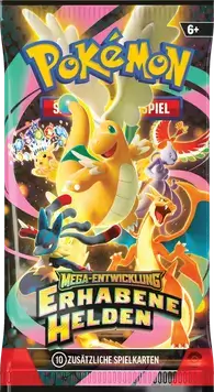 Pokémon TCG Mega-Entwicklung Erhabene Helden Boosterpack mit 10 zusätzlichen Spielkarten