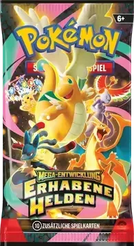 Pokémon TCG Mega-Entwicklung Erhabene Helden Boosterpack mit 10 zusätzlichen Spielkarten