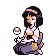 Pokémon Sprite: Arenaleiterin Erika in traditionellem japanischen Kimono.