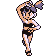 Pokémon Sprite: Arenaleiterin Misty in rotem Top und kurzer Hose.
