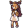 Pokémon Sprite: Arenaleiterin Jasmin in weißem Kleid mit braunen Haaren.