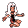 Pokémon Sprite: Top-Vier-Mitglied Melanie in schwarzem Outfit mit weißen Haaren.