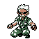 Pokémon Sprite: Arenaleiter Major Bob in khakifarbener Militäruniform.