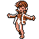 Pokémon Sprite: Arenaleiterin Misty in rotem Top und kurzer Hose.