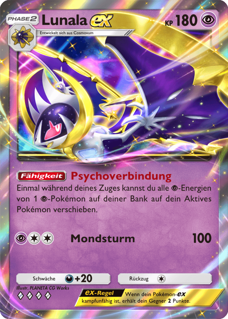 Pokémon Pocket: Hüter des Firmament - Lunala EX Karte